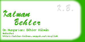 kalman behler business card